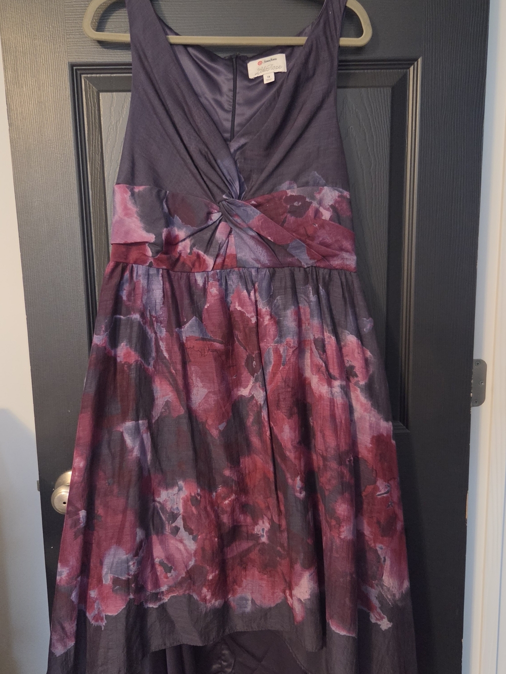 Target X Neiman Marcus Lela Rose Plum and Rose High-Low Floral Dress